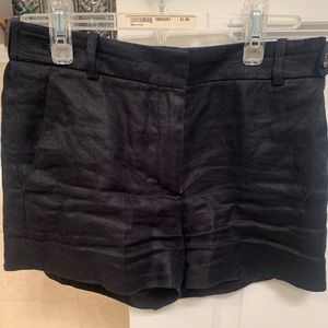JCrew black linen shorts size 0